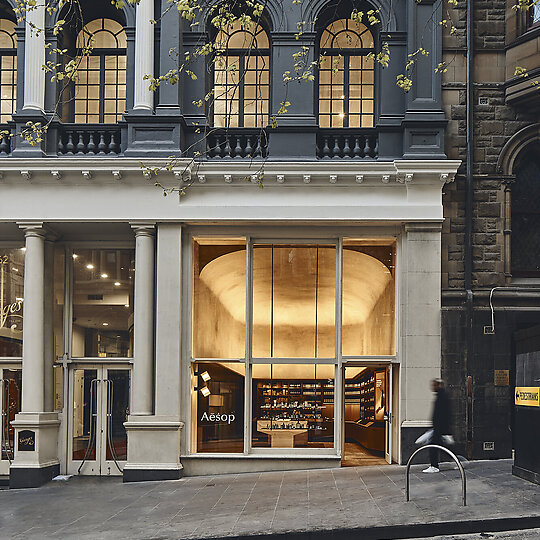 Interior photograph of Aesop Collins Street by Peter Bennetts