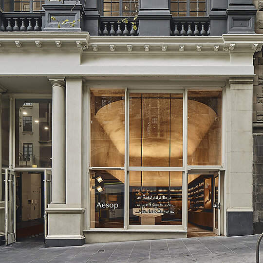 Interior photograph of Aesop Collins Street by Peter Bennetts