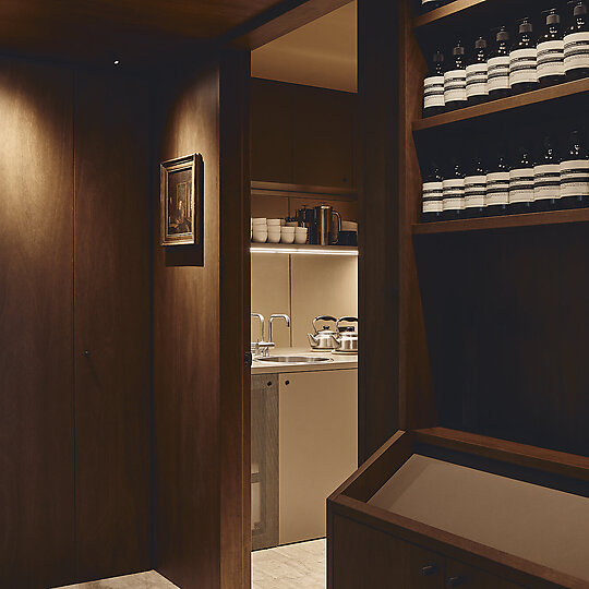 Interior photograph of Aesop Collins Street by Peter Bennetts