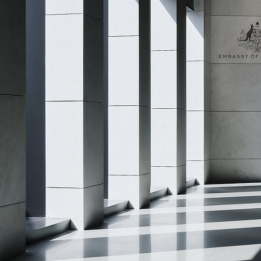 Interior photograph of The Embassy of Australia, Washington D.C. by Joe Fletcher