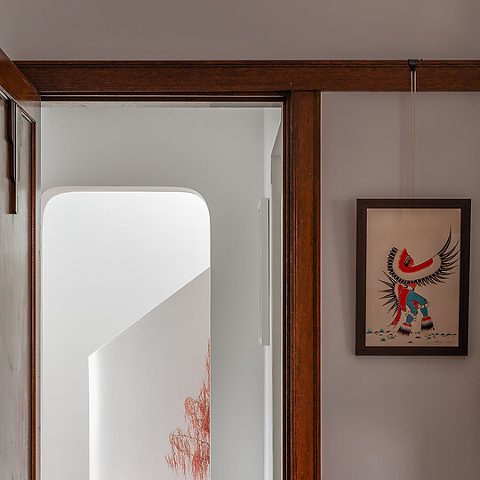 Interior photograph of South/West House by Kat Lu