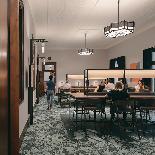 Interior photograph of UQ Brisbane City by David Chatfield