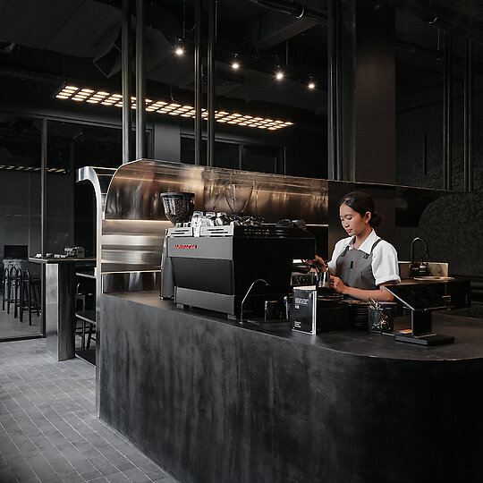 Interior photograph of Blacklist Coffee Roasters by SOFTER VOLUMES 