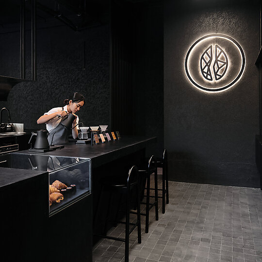 Interior photograph of Blacklist Coffee Roasters by SOFTER VOLUMES 